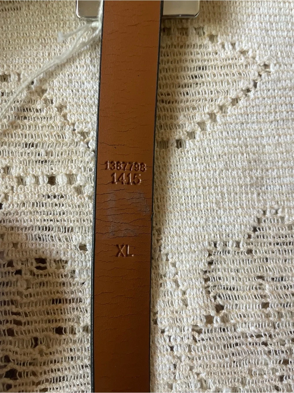 Ralph Lauren Dark Green Leather Belt with Gold-  & Silver Square Buck